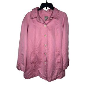 J. Jill Refine Pink Button-Up Women's Jacket Coat Size L